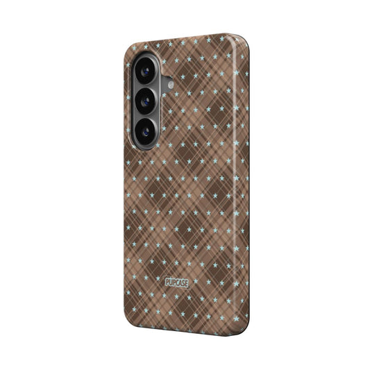 Mocha Star Tartan Magnetic Tough Phone Case | Samsung & Google Pixel