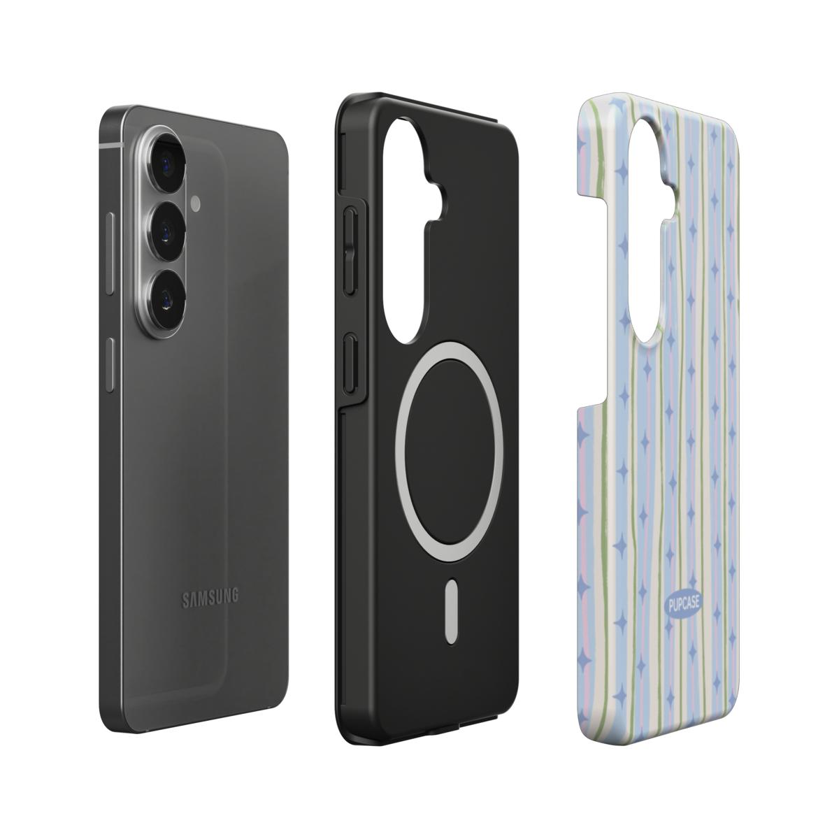 Pastel Stripe Star Magnetic Tough Phone Case | Samsung & Google Pixel