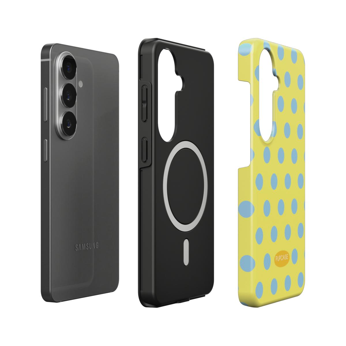 Lemon Fizzy Polka Dot Magnetic Tough Phone Case | Samsung & Google Pixel