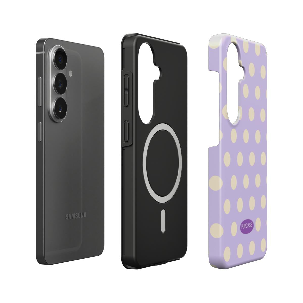 Grape Candy Floss Polka Dot Magnetic Tough Phone Case | Samsung & Google Pixel