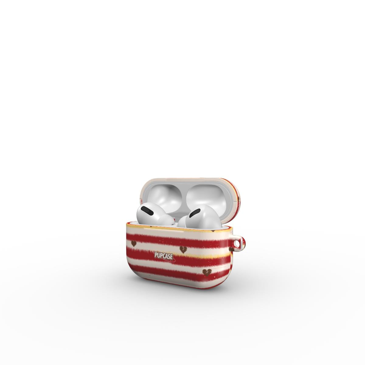 Cocoa Heart Stripe AirPods Tough Case