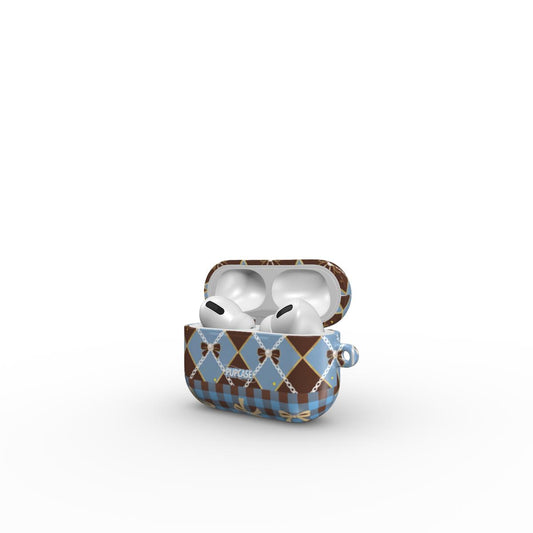 Pearl Ribbon Argyle AirPods Tough Case