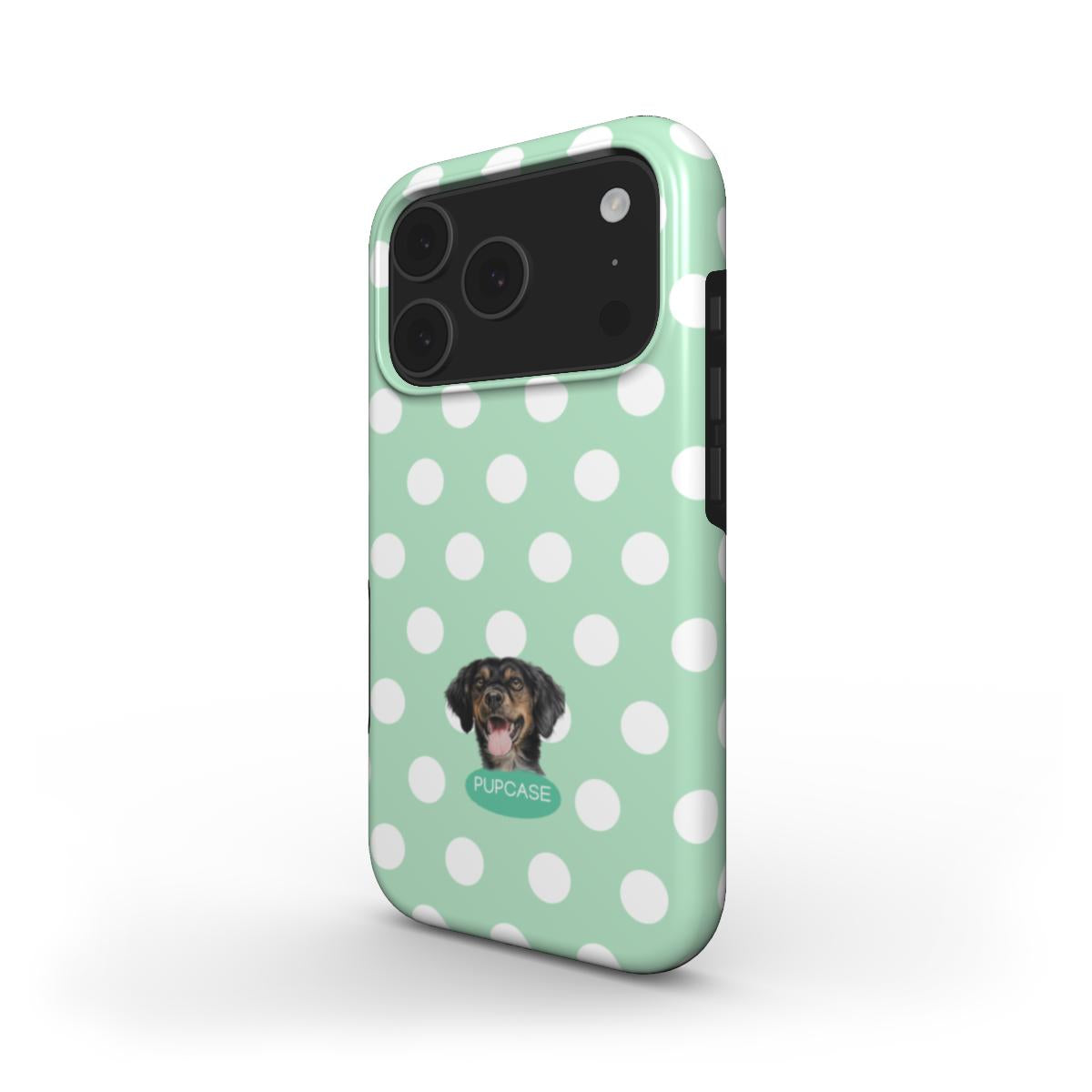 Personalised Memory Phone Case | Green Apple Jelly Polka Dot