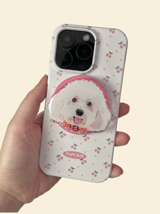 The Signature Pups MagSafe Phone Grip – Bichon Frisé Headshot Design