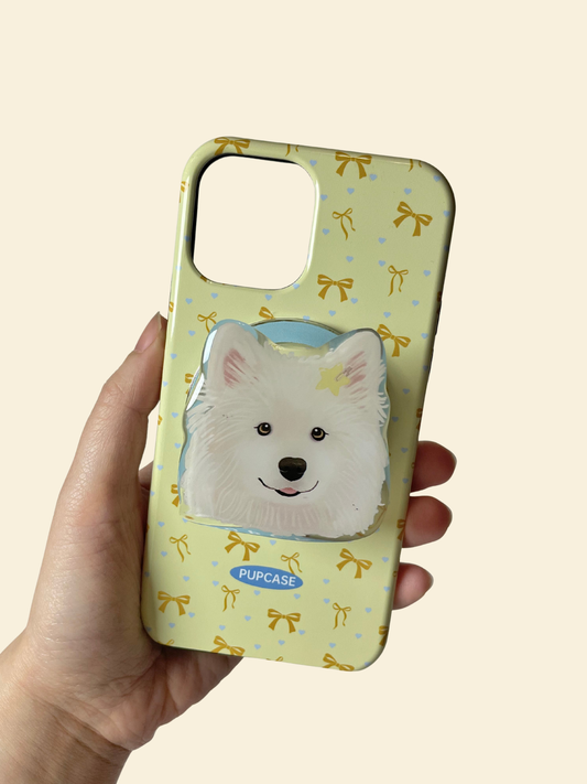 The Signature Pups MagSafe Phone Grip – Samoyed Headshot Design