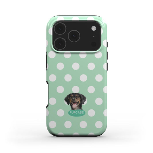 Personalised Memory Phone Case | Green Apple Jelly Polka Dot