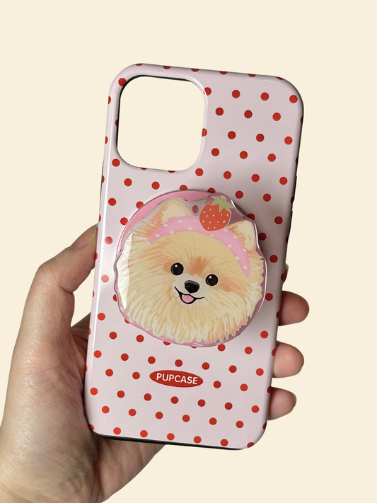 The Signature Pups MagSafe Phone Grip – Pomeranian Headshot Design