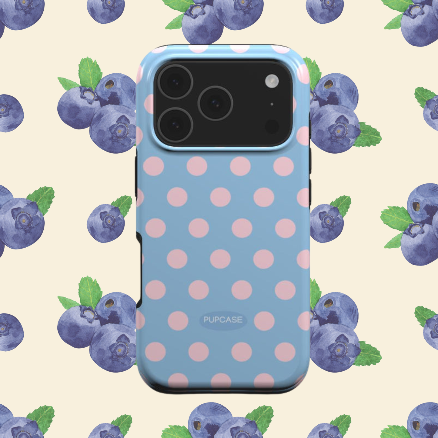 Blueberry Milkshake Polka Dot MagSafe Phone Case for iPhone 12-17