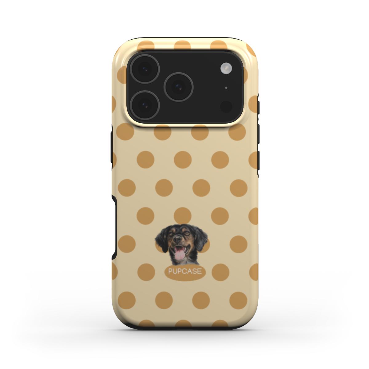 Personalised Memory Phone Case | Caramel Cookie Dough Polka Dot