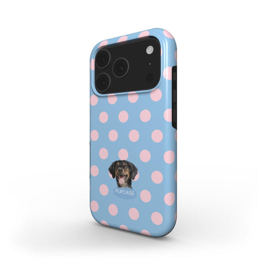 Personalised Memory Phone Case | Blueberry Milkshake Polka Dot