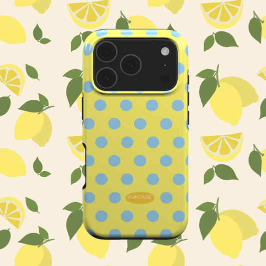 Lemon Yellow Fizzy Polka Dot MagSafe Phone Case for iPhone 12-17