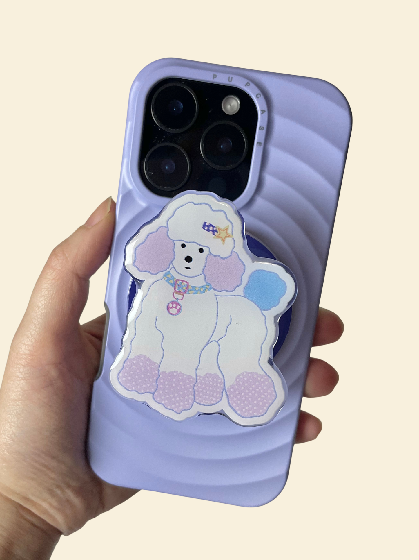 Outfit On - Toy Poodle Adventures Magnetic Phone Grip and Stand