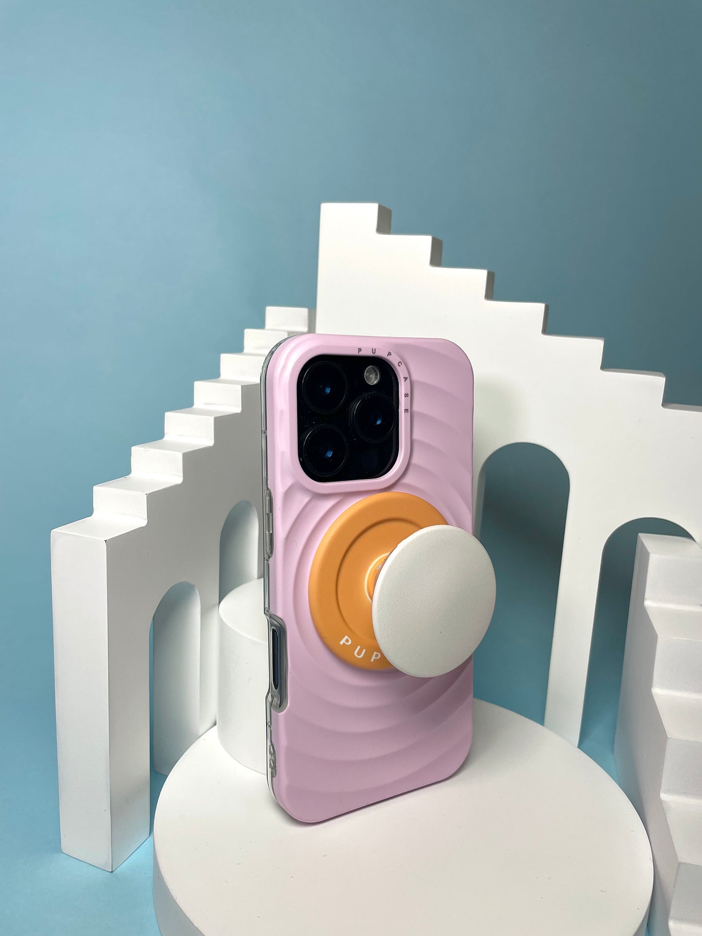 Petal Pink MagSafe Compatible iPhone Case – Minimal Wavy Design