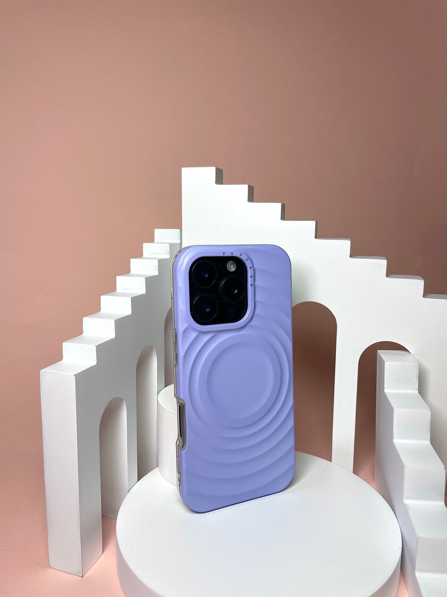 Lavender Blue MagSafe Compatible iPhone Case – Minimal Wavy Design
