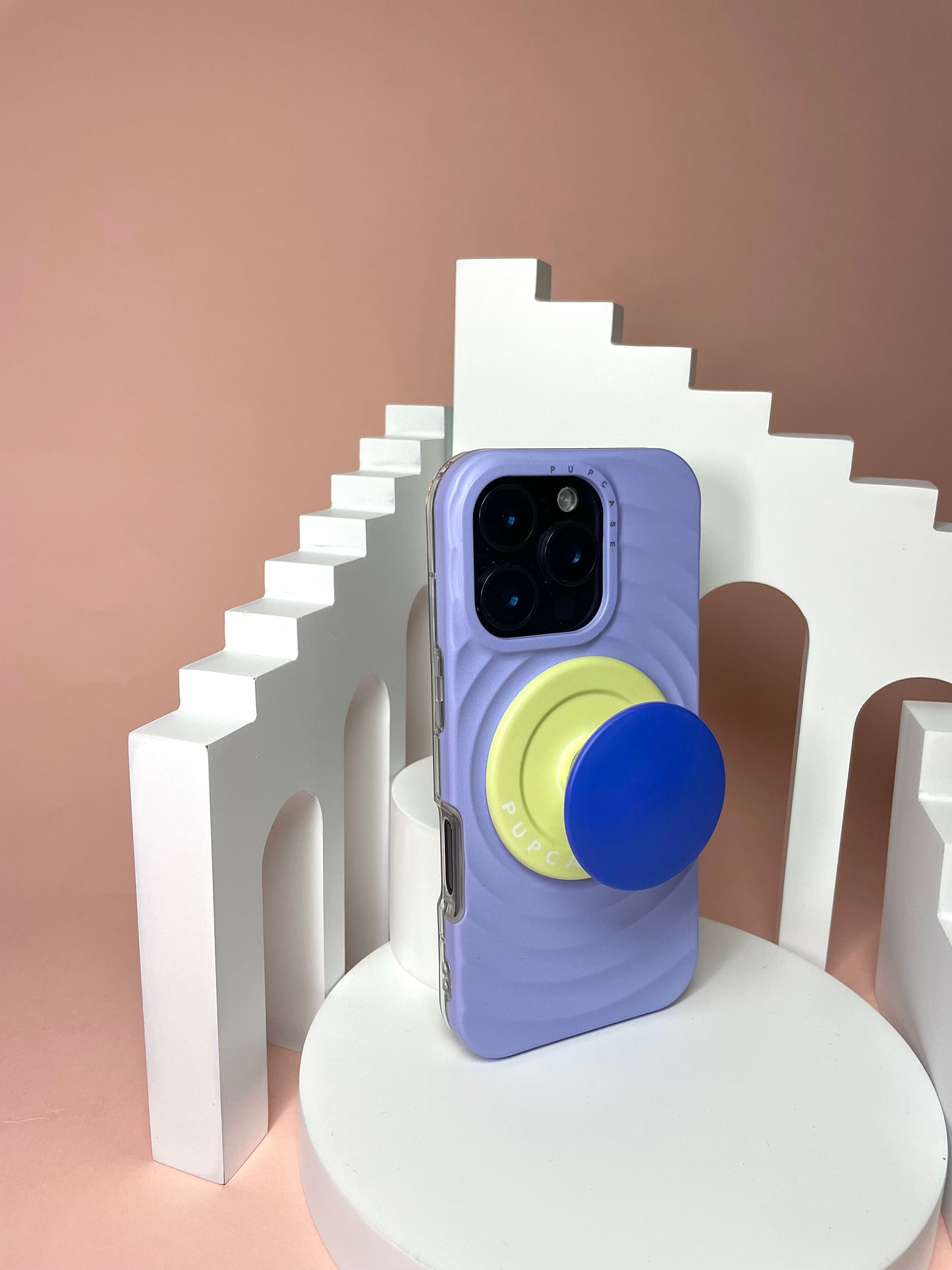 Lavender Blue MagSafe Compatible iPhone Case – Minimal Wavy Design