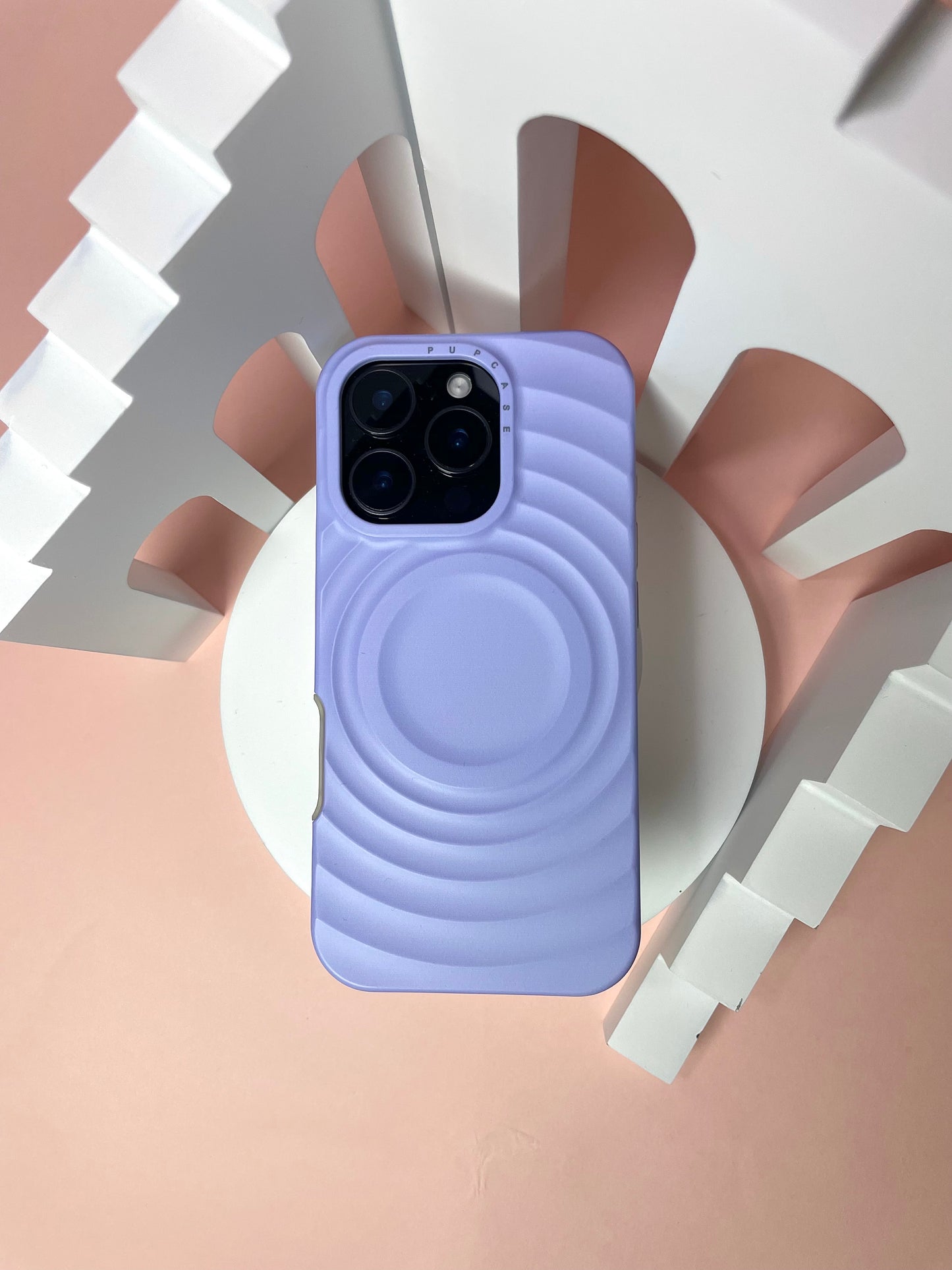 Lavender Blue MagSafe Compatible iPhone Case – Minimal Wavy Design