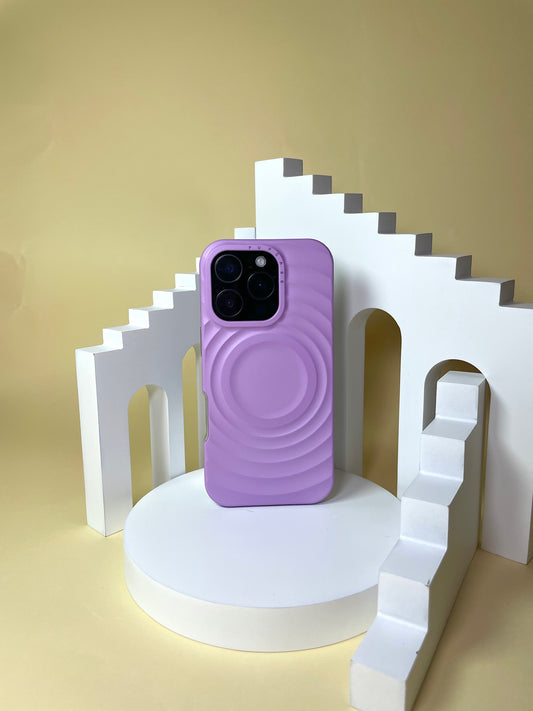 Mauve Purple MagSafe Compatible iPhone Case – Minimal Wavy Design