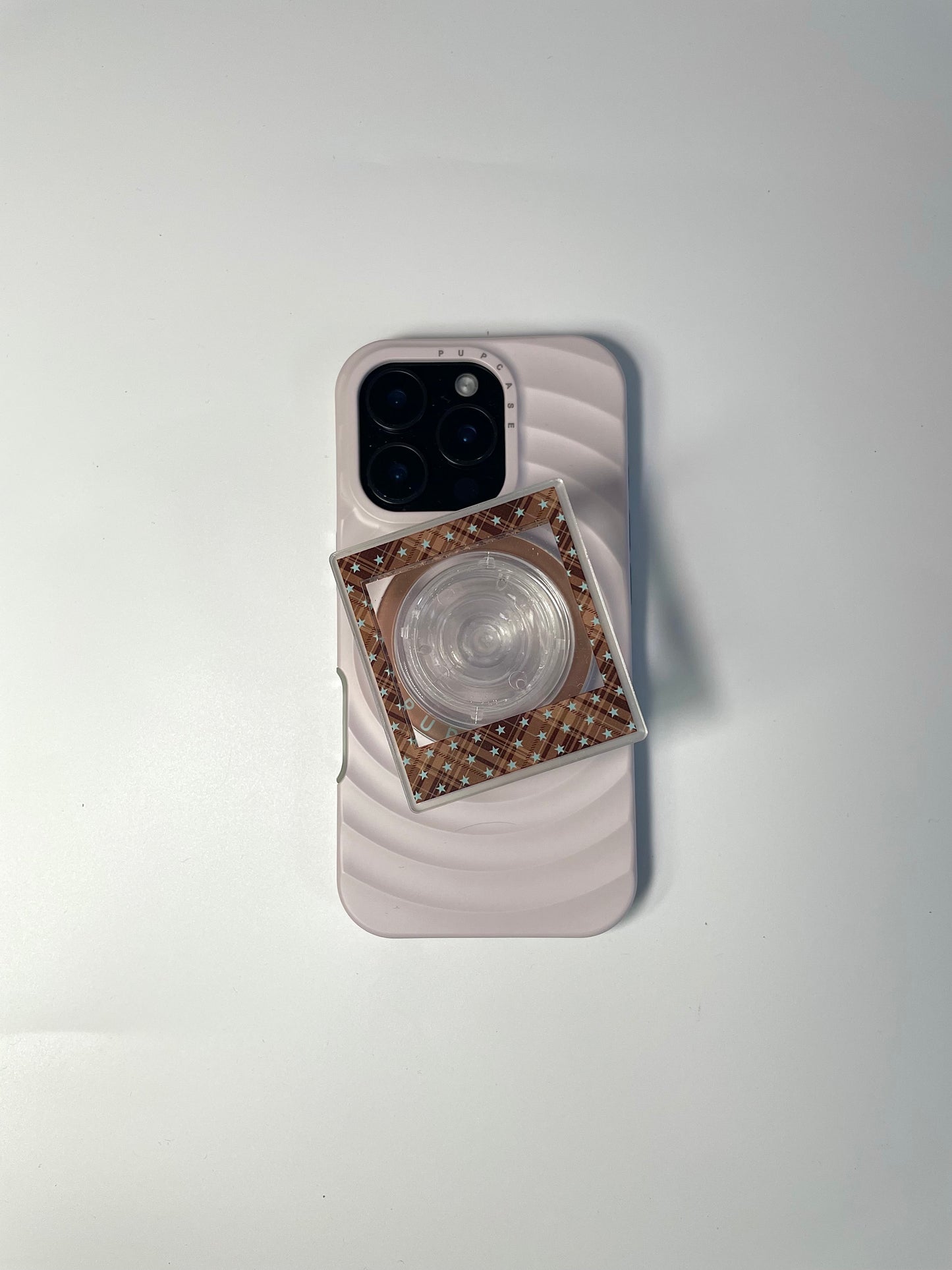 Mocha Star Tartan Magnetic Photo Frame Phone Stand