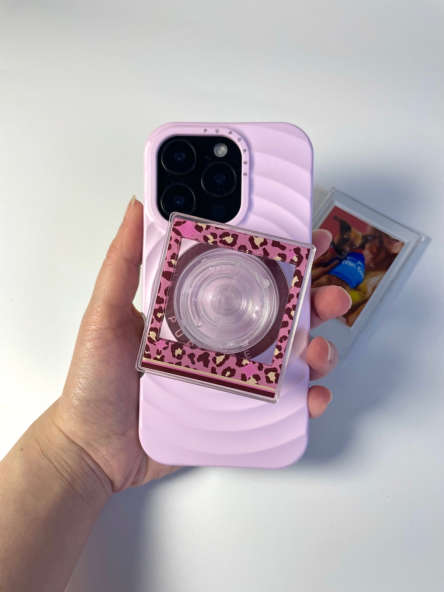Pink Sugar Leopard Magnetic Photo Frame Phone Stand