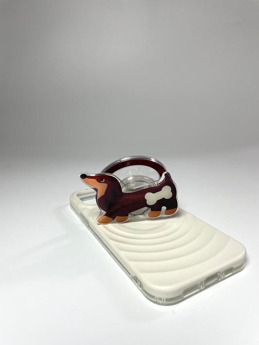 Playful Dachshund PupGrip - Magnetic MagSafe Phone Grip & Stand for iPhone