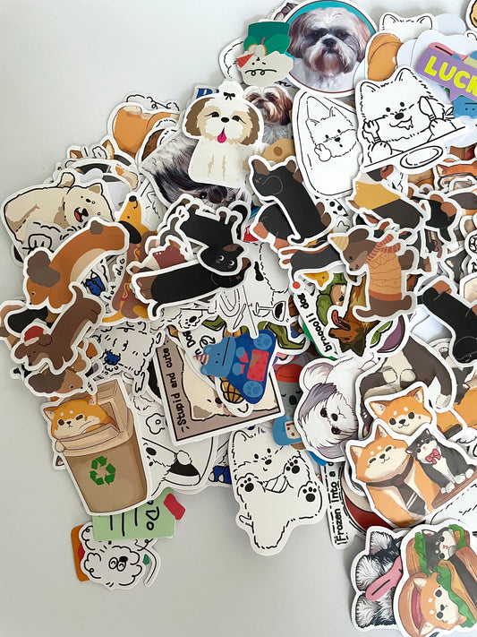 Meet the delivery threshold | Cute Puppy Stickers Pack – 5 for £1 | Dog Stickers for Phone, Laptop, Journal & Gifts
