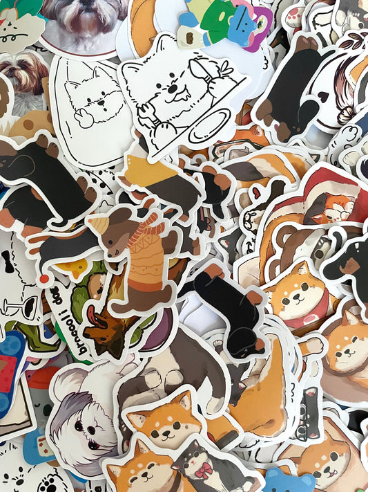 Cute Puppy Stickers Pack – 5 for £1 | Dog Stickers for Phone, Laptop, Journal & Gifts