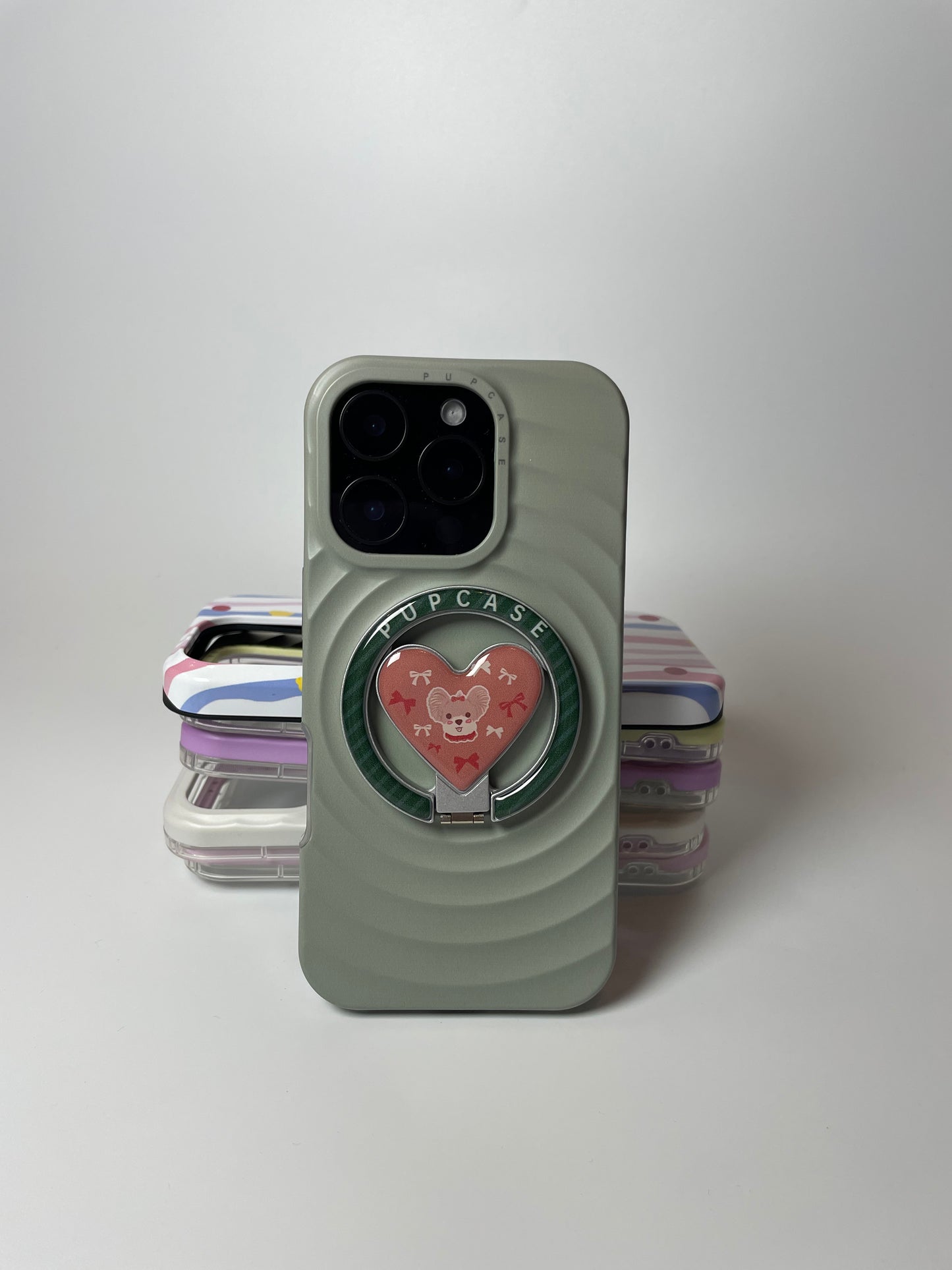 Christmas Special MagSafe Heart Phone Grip – Cute Yorkshire Terrier Dog with Stainless Steel Ring Stand