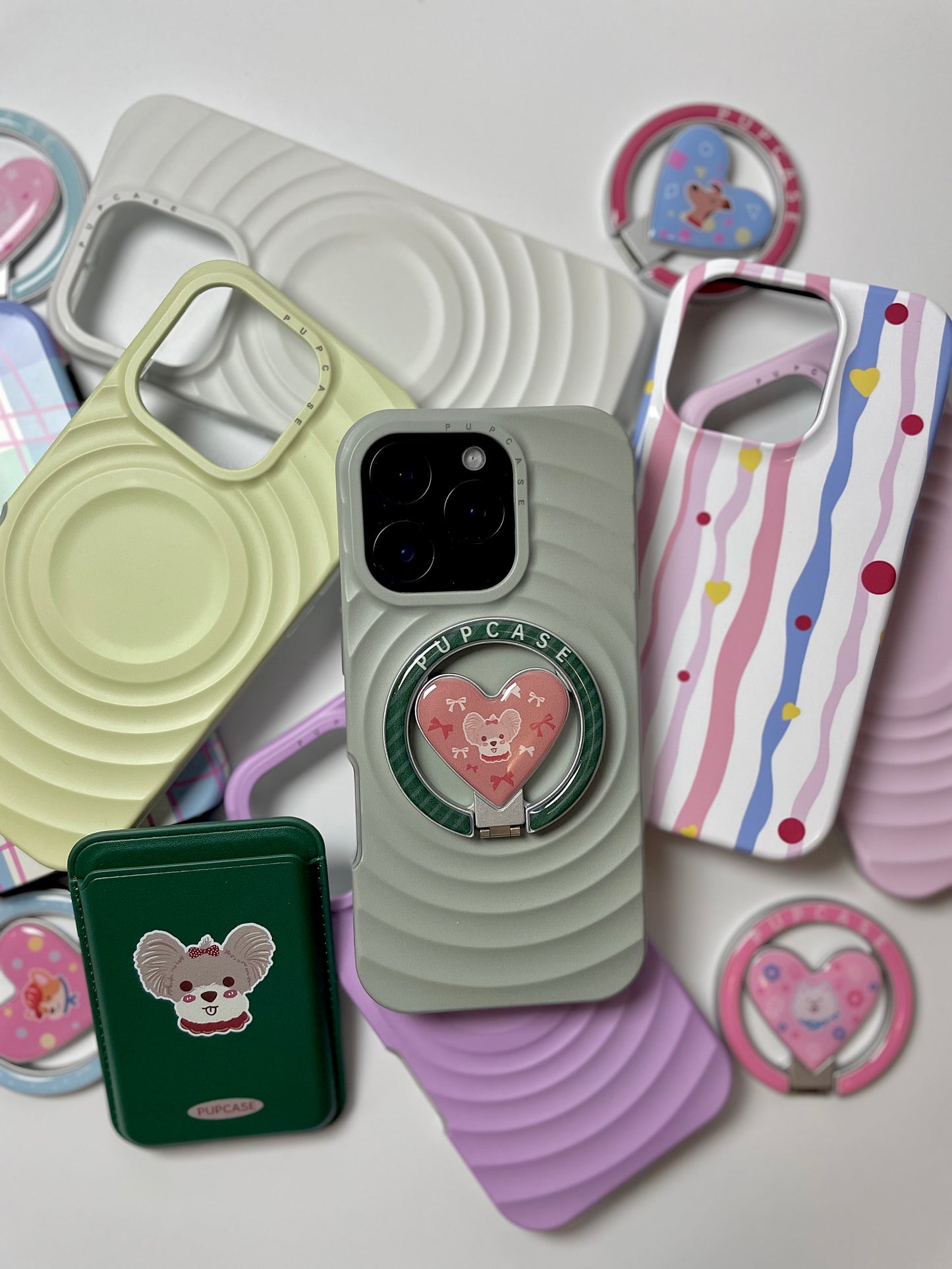 Christmas Special MagSafe Heart Phone Grip – Cute Yorkshire Terrier Dog with Stainless Steel Ring Stand