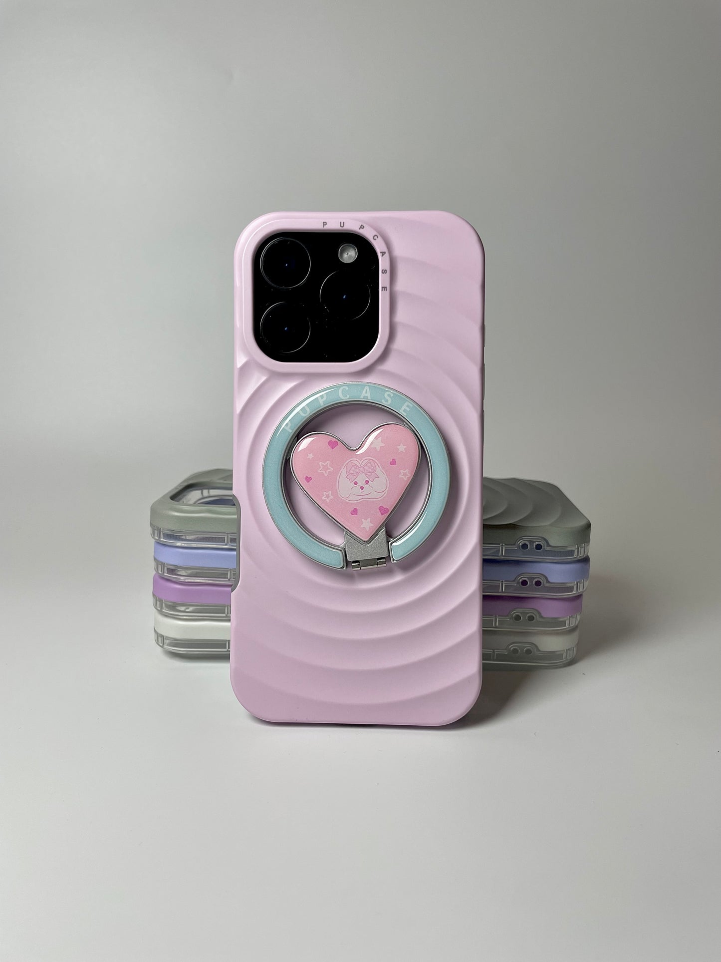 MagSafe Heart Phone Grip – Cute Maltese Dog with Stainless Steel Ring Stand