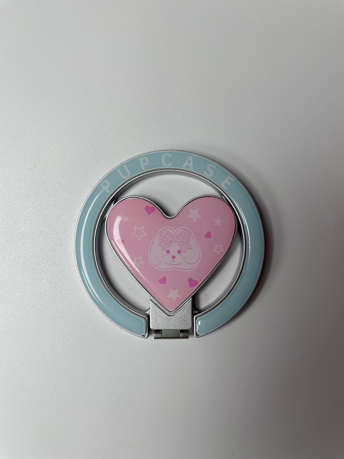 MagSafe Heart Phone Grip – Cute Maltese Dog with Stainless Steel Ring Stand