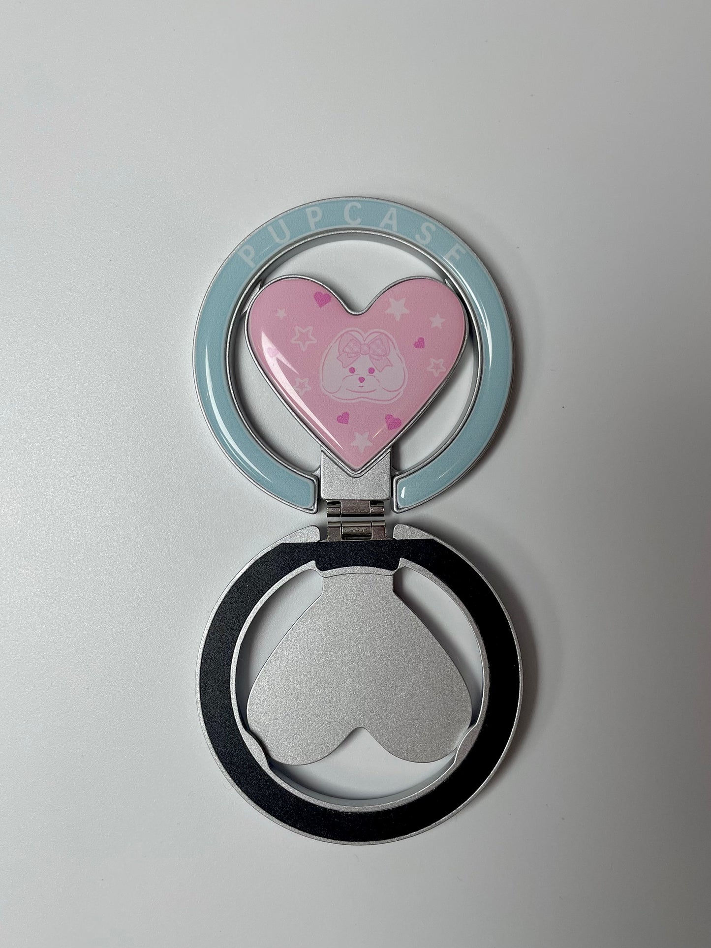 MagSafe Heart Phone Grip – Cute Maltese Dog with Stainless Steel Ring Stand