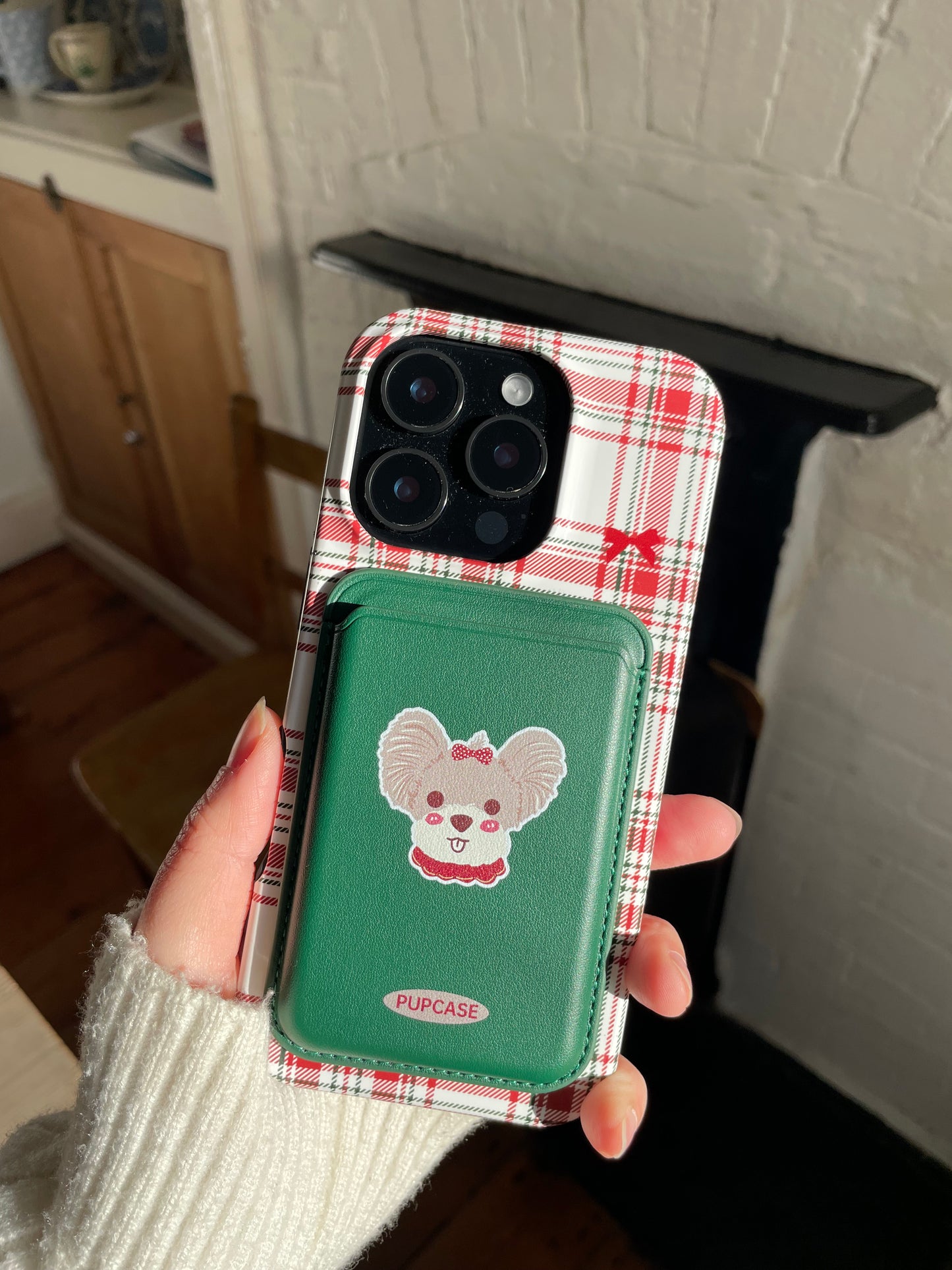 Christmas Yorkie PupWallet - MagSafe Phone Wallet and Card Holder