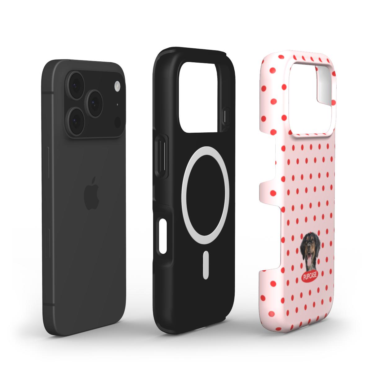 Personalised Memory Phone Case | Strawberry Soda Polka Dot