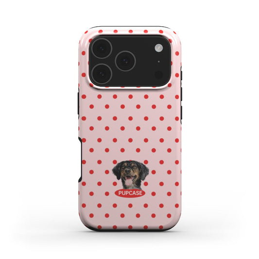 Personalised Memory Phone Case | Strawberry Soda Polka Dot