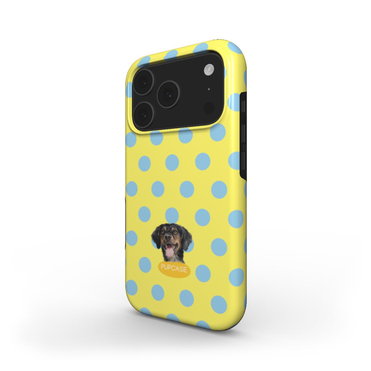 Personalised Memory Phone Case | Lemon Fizzy Polka Dot