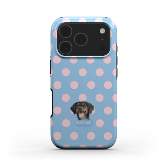 Personalised Memory Phone Case | Blueberry Milkshake Polka Dot