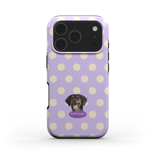 Personalised Memory Phone Case | Grape Candy Floss Polka Dot