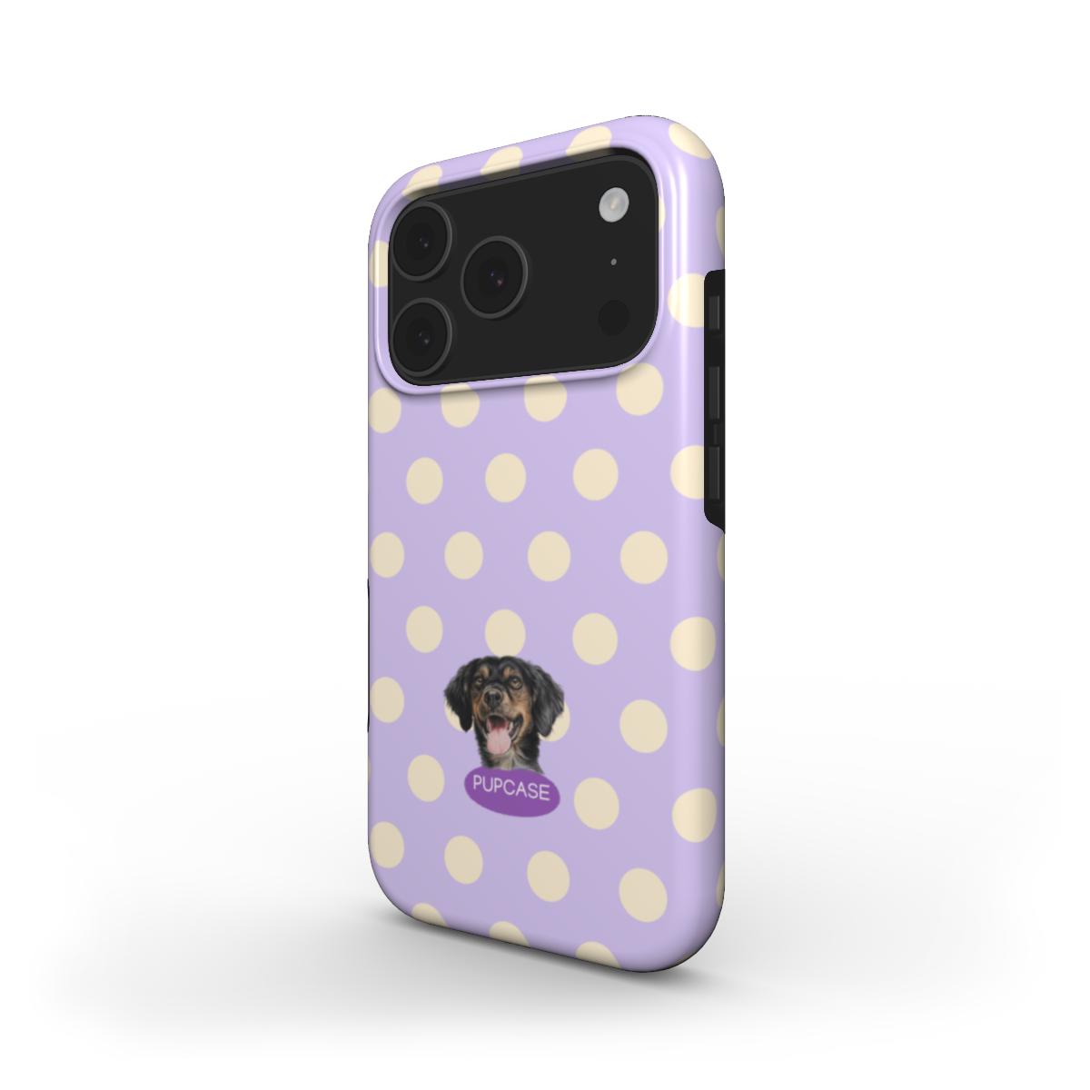 Personalised Memory Phone Case | Grape Candy Floss Polka Dot