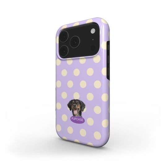 Personalised Memory Phone Case | Grape Candy Floss Polka Dot