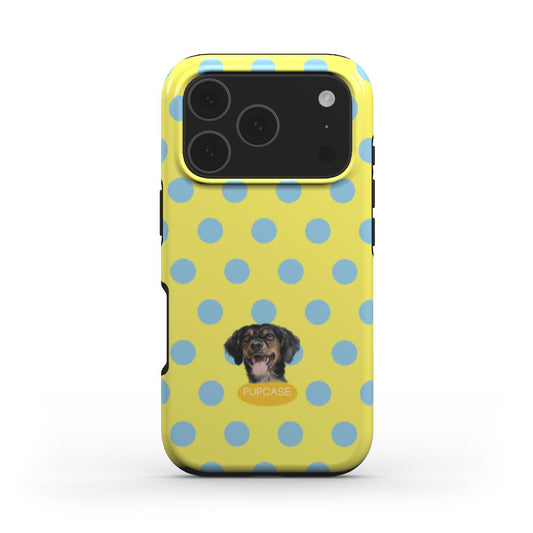 Personalised Memory Phone Case | Lemon Fizzy Polka Dot