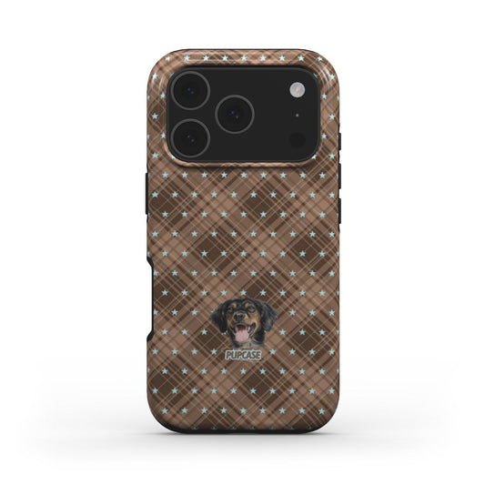 Personalised Memory Phone Case | Mocha Star Tartan
