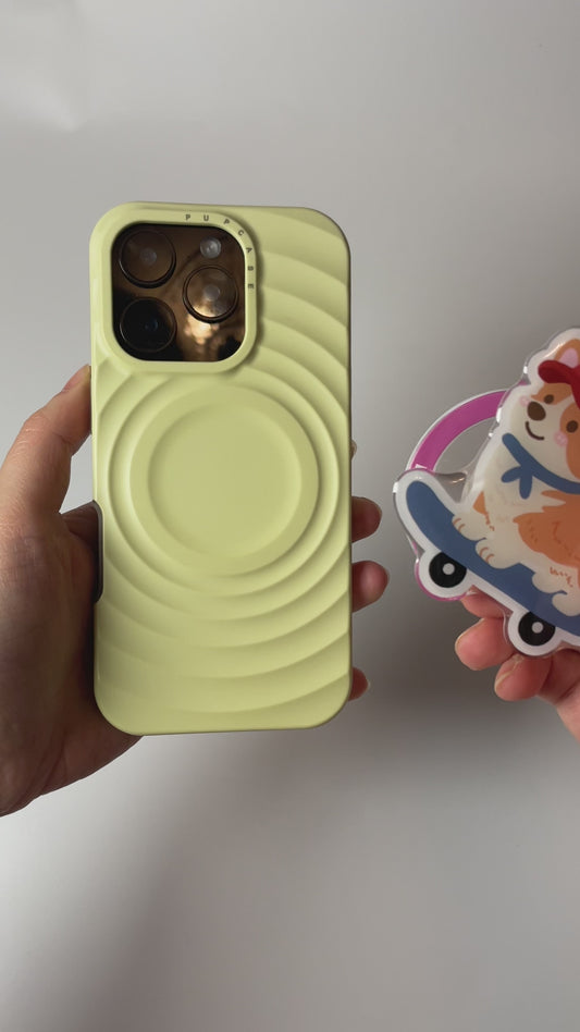 On a skateboard – Corgi Adventures Magnetic Phone Grip and Stand
