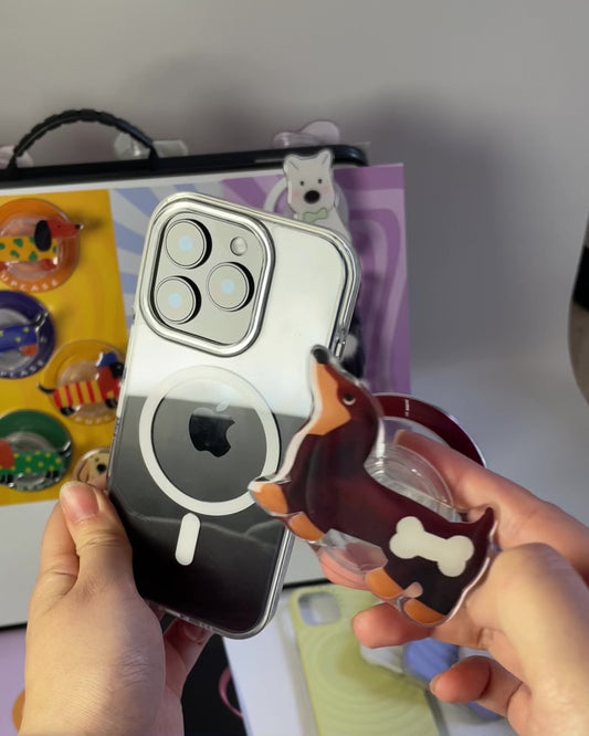 Playful Dachshund PupGrip - Magnetic MagSafe Phone Grip and Stand for iPhone