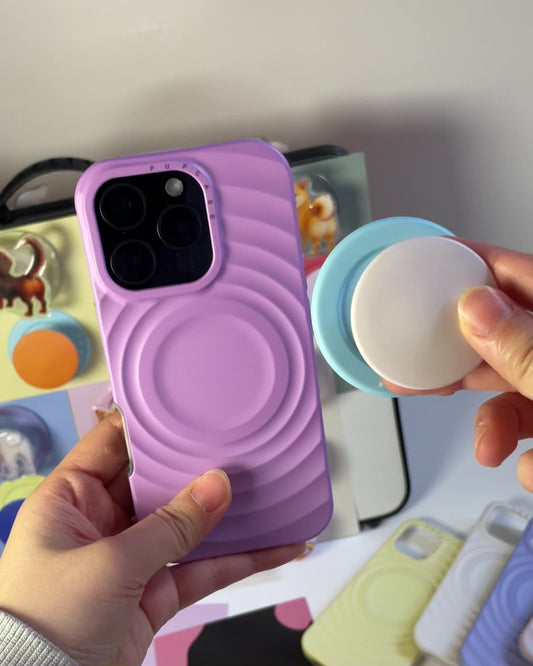 PupGrip Sky Blue Pop – Magnetic MagSafe Phone Grip & Stand for iPhone