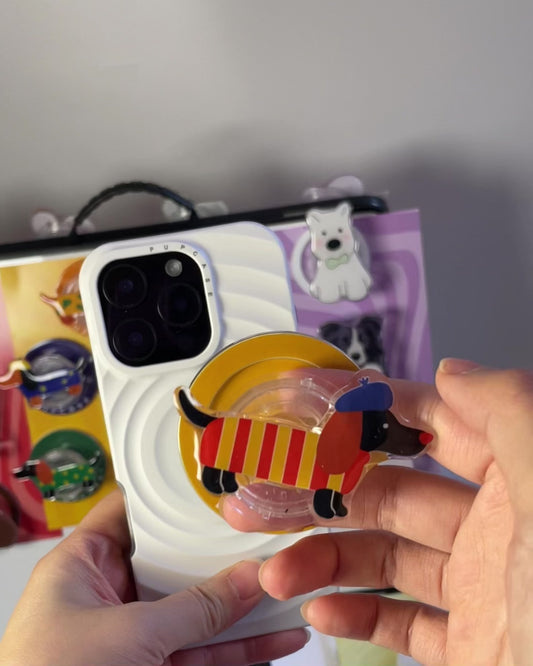 The Jolly Jester Dachshund PupGrip - Magnetic MagSafe Phone Grip & Stand for iPhone