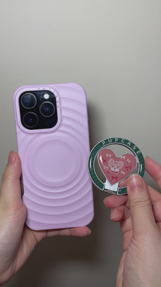 Christmas Special MagSafe Heart Phone Grip – Cute Yorkshire Terrier Dog with Stainless Steel Ring Stand