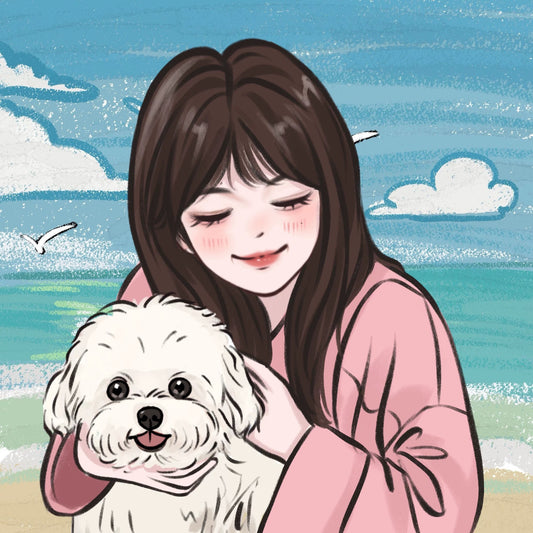 Custom Pet Portrait – Hand-Drawn Soft Creamy Style by MiraLyn| Pawtrait Studio